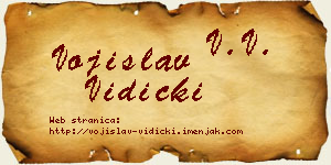 Vojislav Vidicki vizit kartica